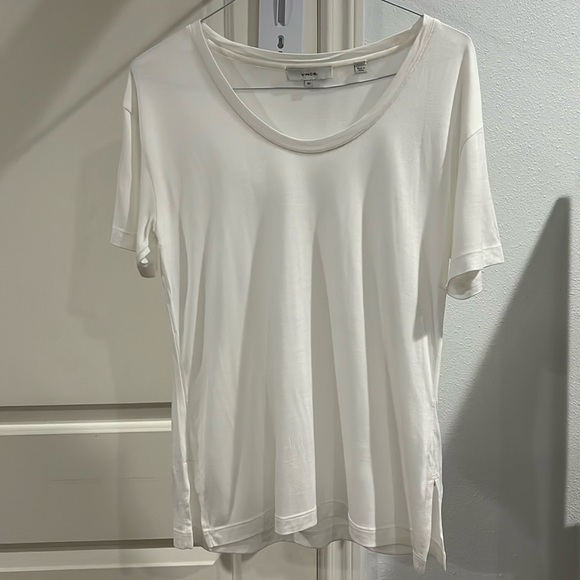 Vince 100% viscose white short sleeve top size XS - Picture 1 of 6